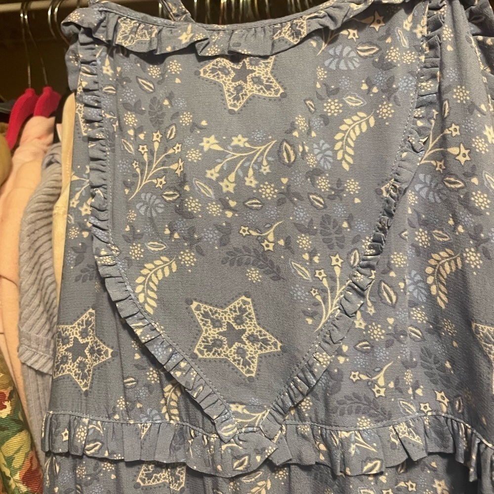 Spell Celestial strappy Midi Dress Blue HTF sz L - Picture 10 of 10